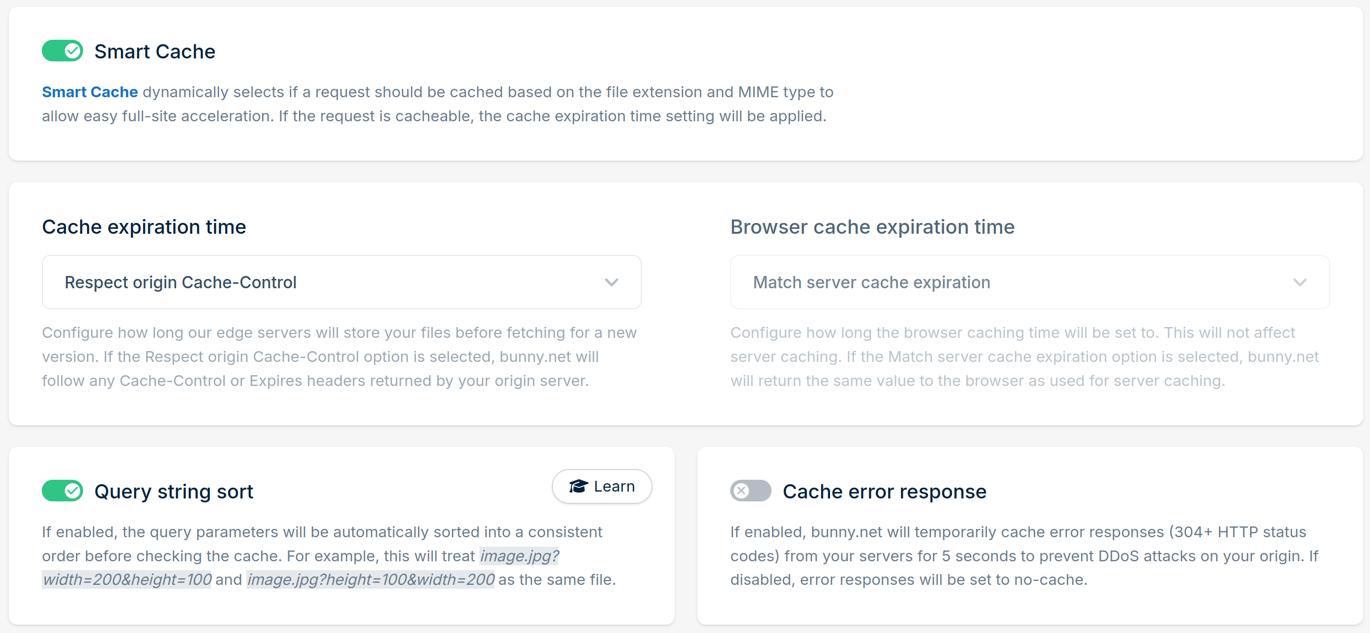 Enable basic cache