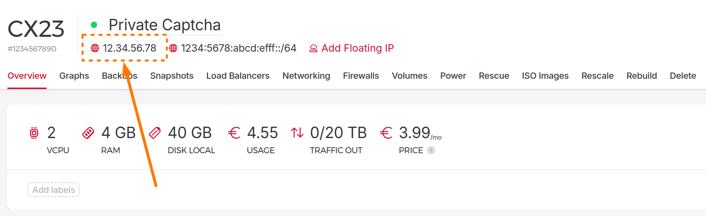 Hetzner IP address