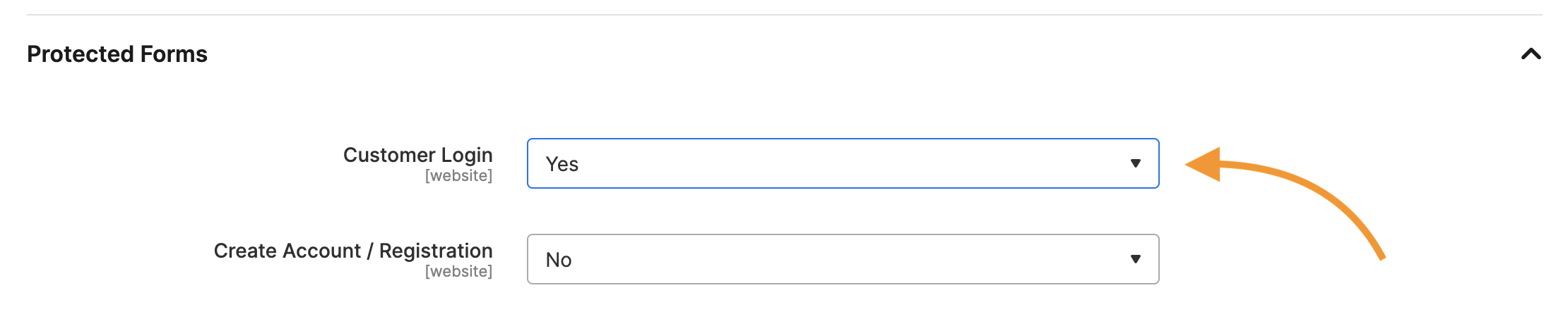 Login form setting