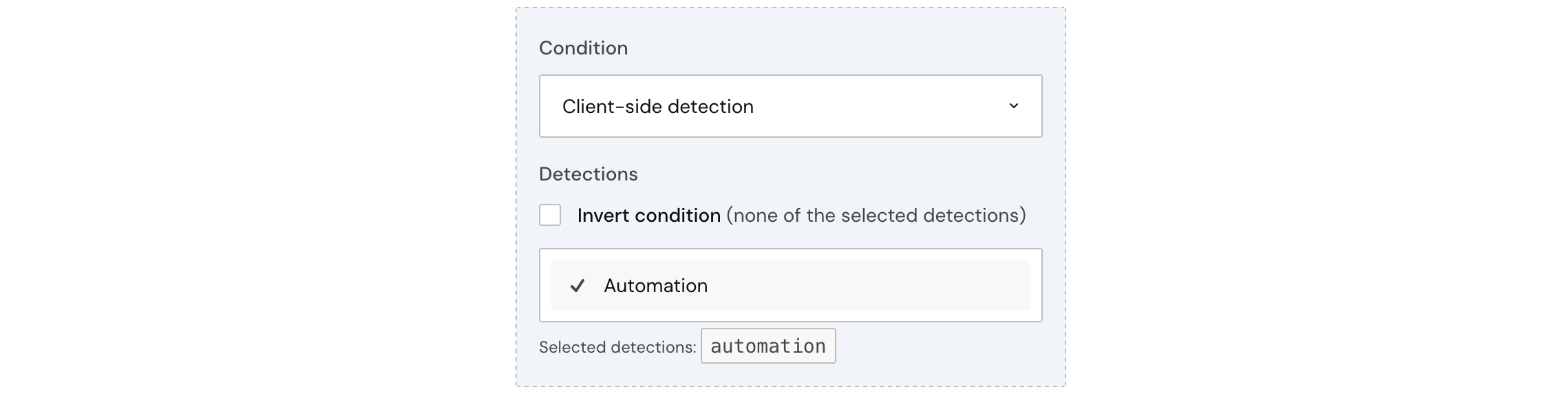 Difficulty rules client-side detection