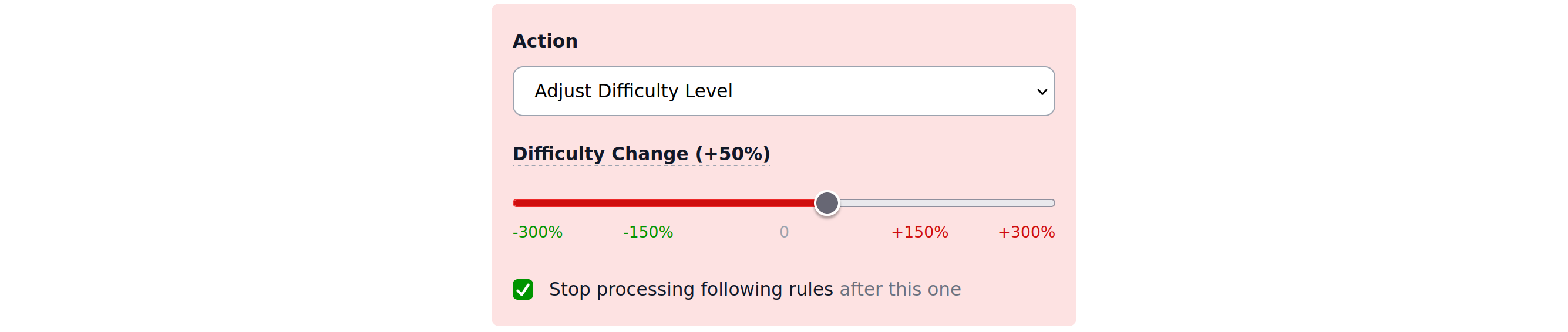 Difficulty rules Level