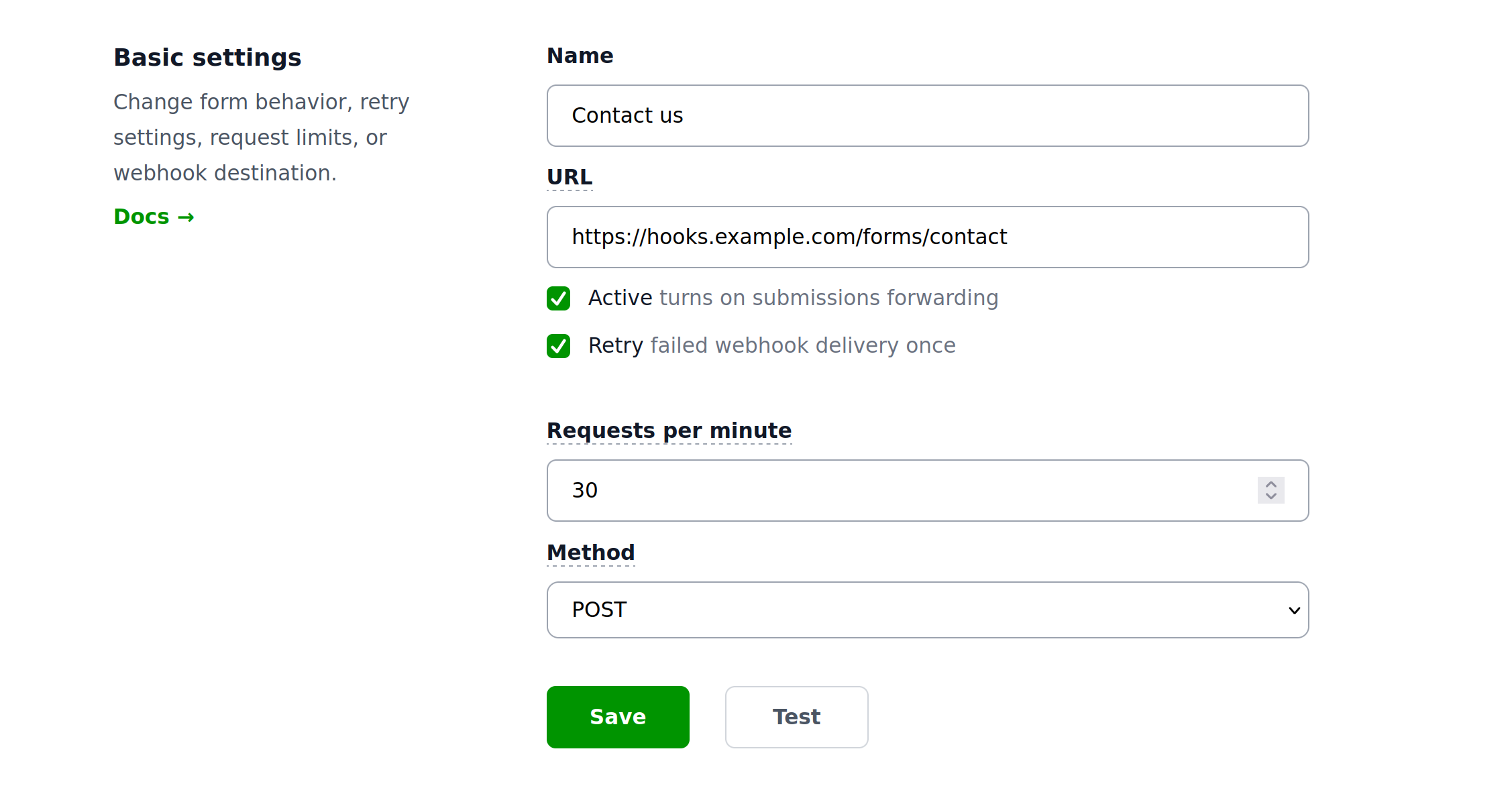 Property settings